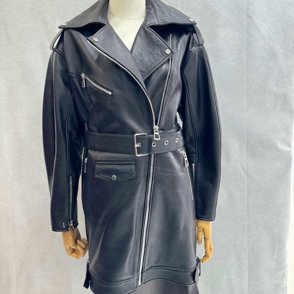 Punto leather oversized jacket